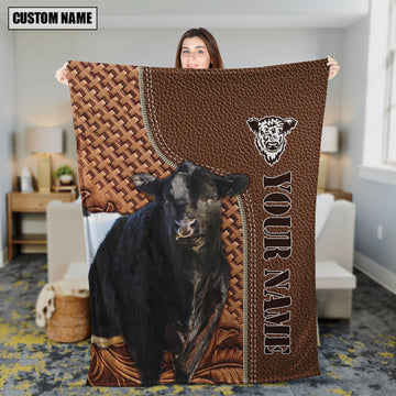 Uni Belted Galloway Farming Pattern Customized Name 3D Blanket