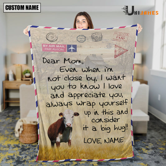 Uni Custom Name Hereford Letter Family Blanket