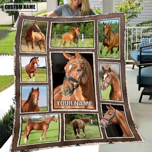 Uni Custom Name Horse Frame Blanket