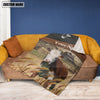 Uni Hereford Cattle On The Field Customized Name 3D Blanket