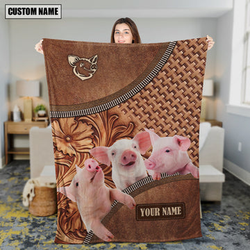 Uni Pig Happiness Customized Name 3D Blanket