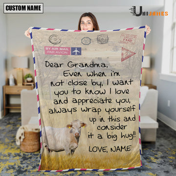 Uni Custom Name Charolais Letter Family Blanket