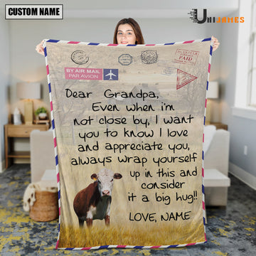 Uni Custom Name Hereford Letter Family Blanket