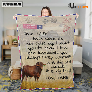 Uni Custom Name Beefmaster Letter Family Blanket