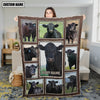 Uni Custom Name Black Angus Frame Blanket