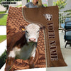 Uni Hereford Farming Pattern Customized Name 3D Blanket