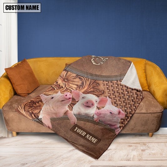 Uni Pig Happiness Customized Name 3D Blanket