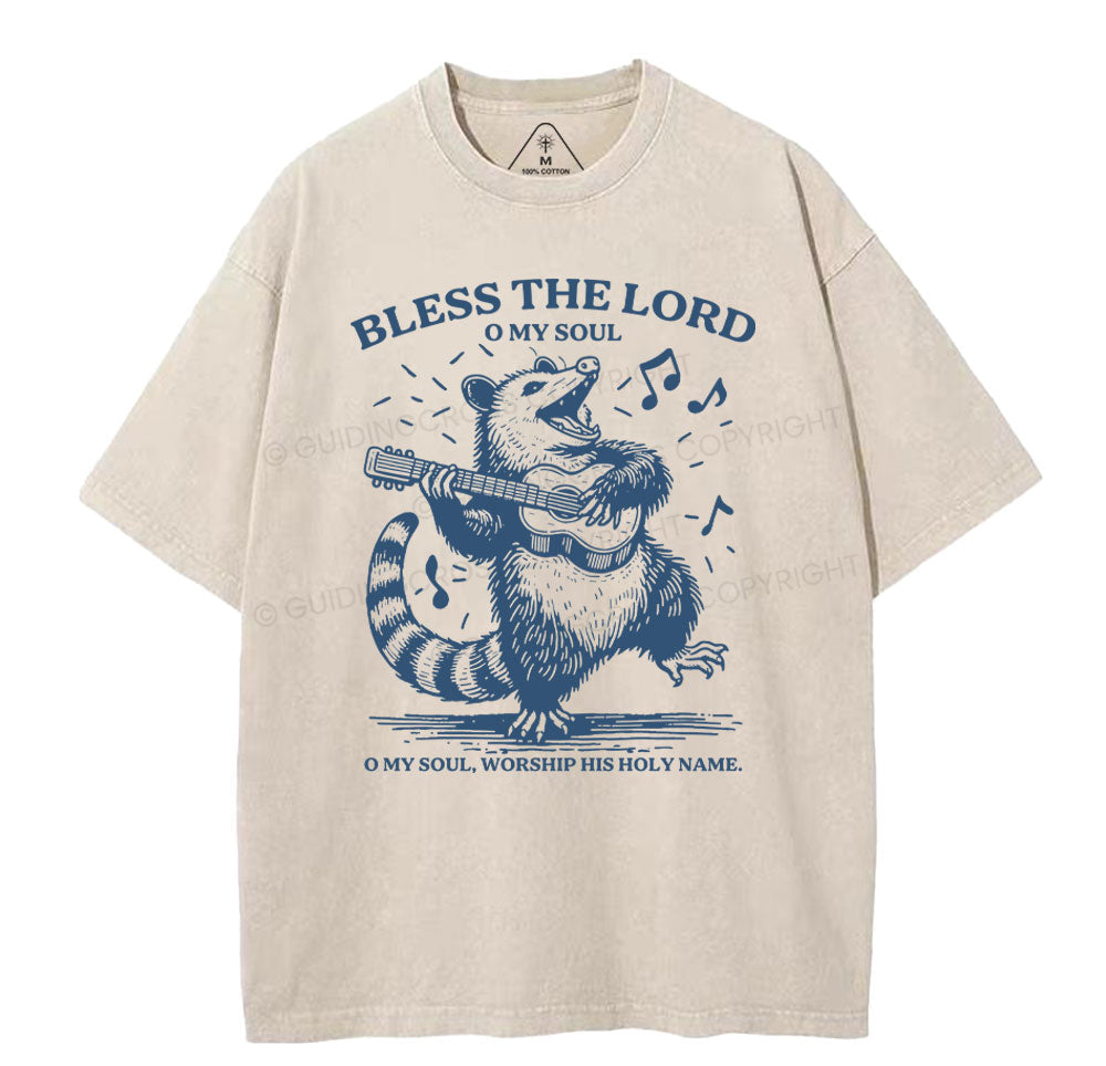 Bless The Lord Oh My Soul Christian Washed T-Shirt Sale - GuidingCross