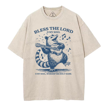 Bless The Lord Oh My Soul Christian Washed T-Shirt Sale - GuidingCross