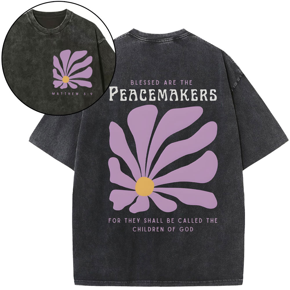Blessed Are The Peacemakers For They Shall Be Called The Children Of God Christian Washed T-Shirt Sale - GuidingCross