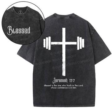 Blessed Is One Who Trusts In The Lord Christian Washed T-Shirt Sale - GuidingCross