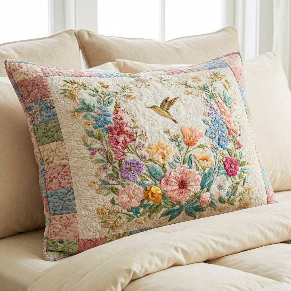 Blossom Fields Quilted Bedding Pillow Case NCU0NT12220