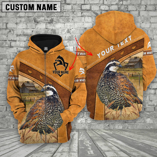 Uni Personalized Name Farm Bob White Quail Cattle Hoodie