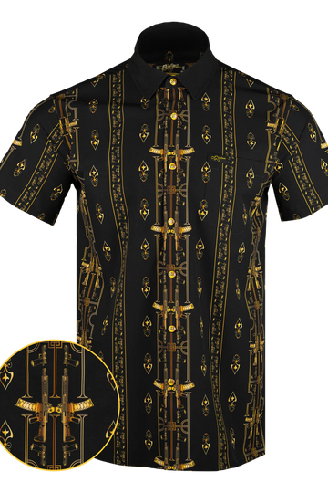 UniJames Comfort Boogeyman (Gold) Button Down (Pearl Snaps) For Men