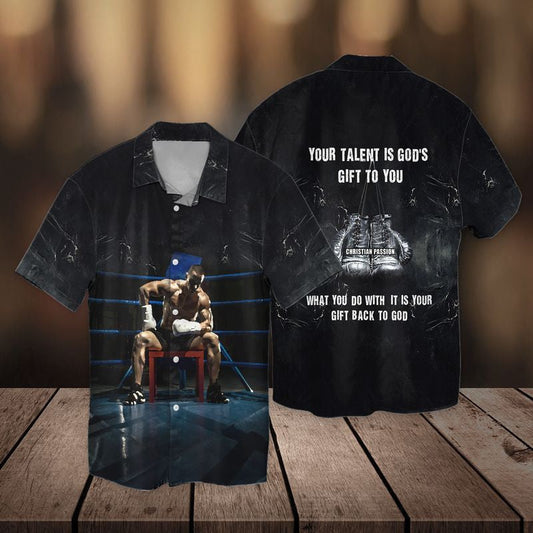 UniJames Boxing Jesus Your Talent Is God's Gift To You What You Do With It Is Your Gift Back To God Hawaiian Shirt - Christian Hawaiian Shirts For Men & Women