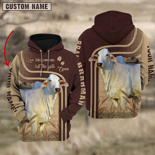 Uni Personalized Name Brahman Cattle Hoodie TT4