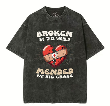 Broken By This World Christian Washed TShirt  