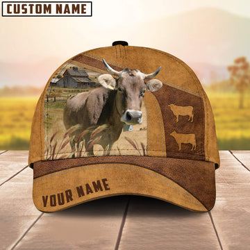 Uni Custom Name Brown Swiss Cattle Cap