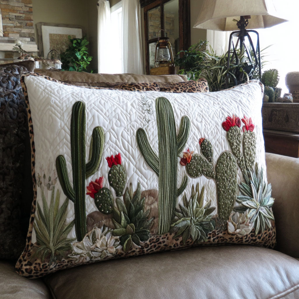 Cactus Quilted Bedding Pillow Case NCU0PT8625