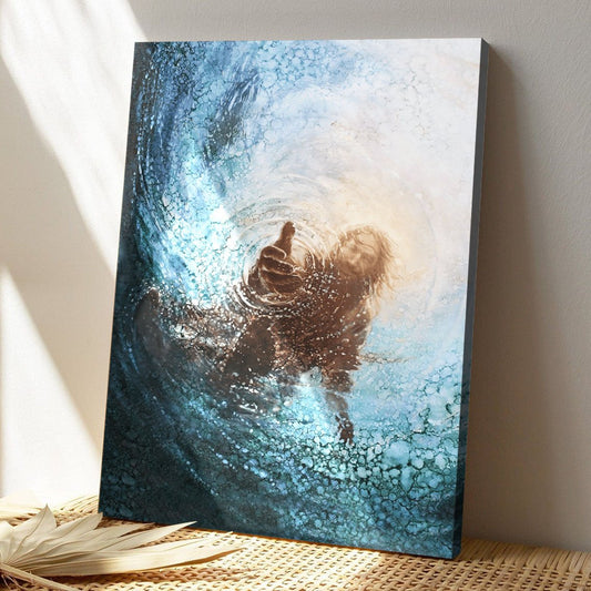 Uni Jesus Reaching Into Water Canvas