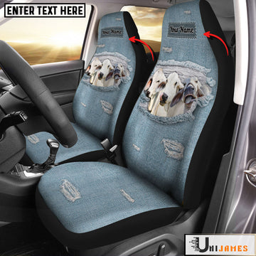 Uni Brahman Personalized Name Leather Pattern Car Seat Covers Universal Fit (2Pcs)