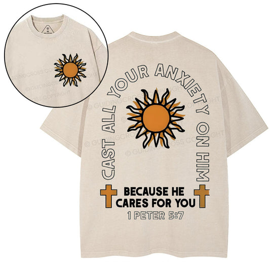 Cast All Your Anxiety On Him Christian Washed TShirt  