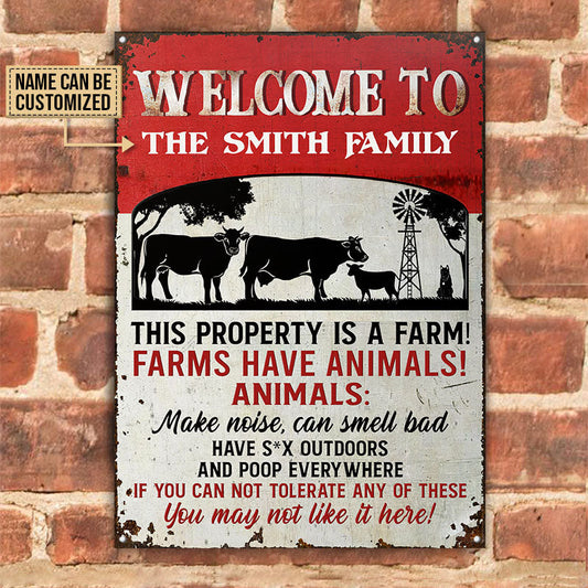 uni Customized Name Cattle Farm House This Is A Farm All Printed 3D Metal Sign