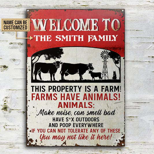 uni Customized Name Cattle Farm House This Is A Farm All Printed 3D Metal Sign