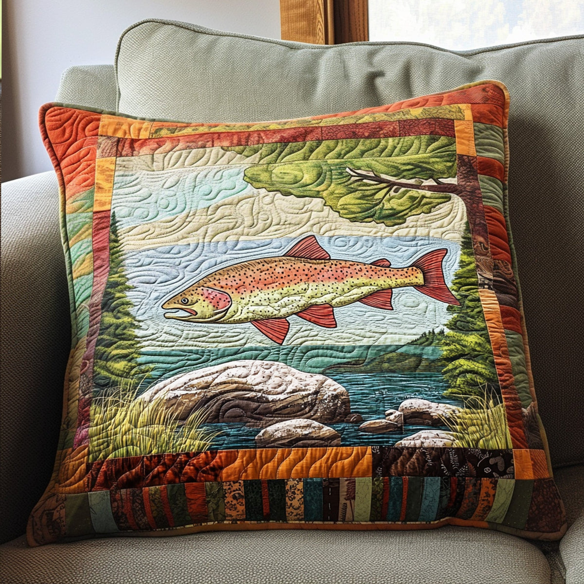 Caught in the Current Quilted Pillow Case NCU0PT7002