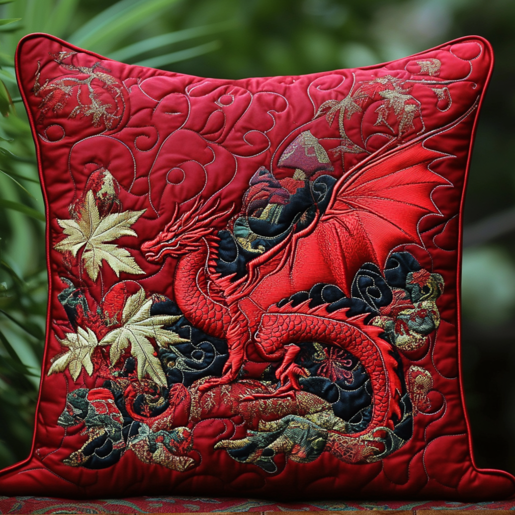 Celestial Dragon Flight Quilted Pillow Case NCU0NT8872