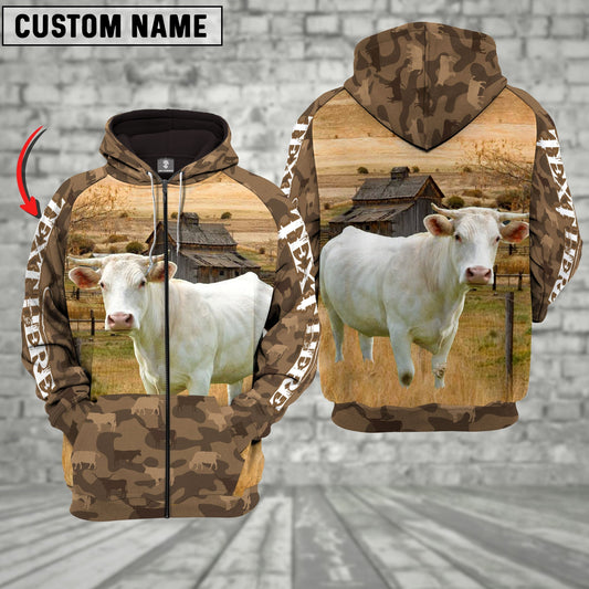 Uni Charolais Cattle Farming Personalized 3D Hoodie