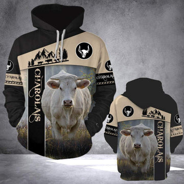 Uni Charolais White Black Personalized 3D Hoodie