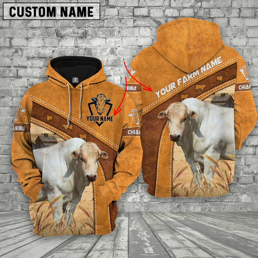 Uni Personalized Name Farm Chianina Cattle Hoodie