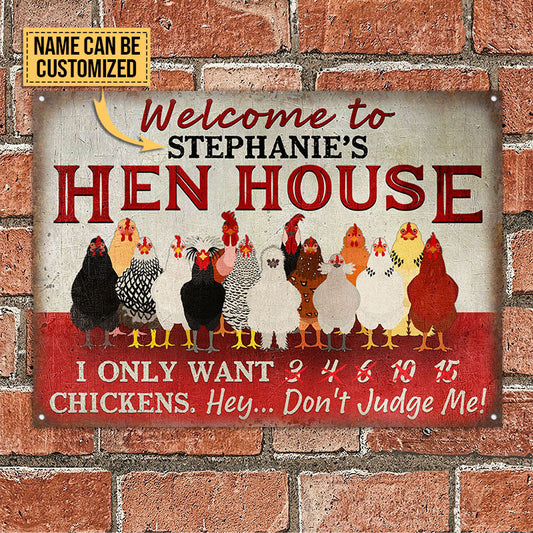 uni Personalized Chicken Coop Hen House Welcome All Printed 3D Metal Sign