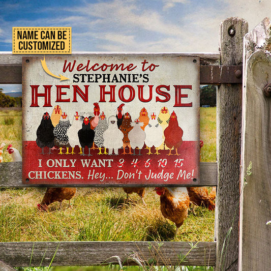 uni Personalized Chicken Coop Hen House Welcome All Printed 3D Metal Sign