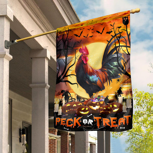 Uni Chicken Peck Or Treat Flag