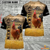 Uni Personalized Name Chicken On The Farm 3D Shirt