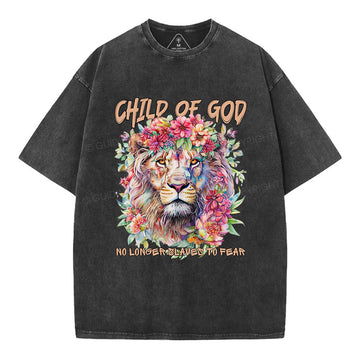 Child Of God Boho Lion Christian Washed T-Shirt Sale - GuidingCross