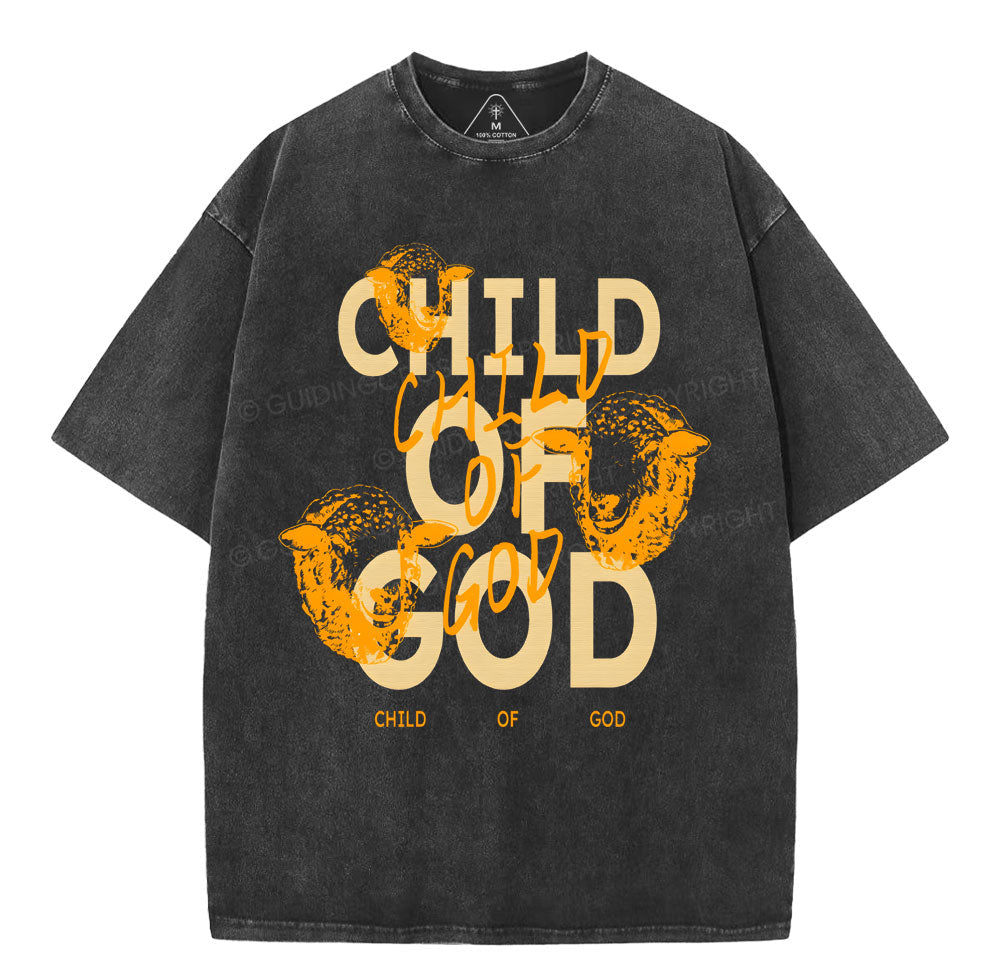Child Of God Christian Washed TShirt  