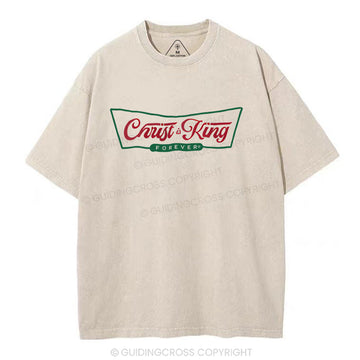 Christ Is King Christian Washed T-Shirt Sale - GuidingCross