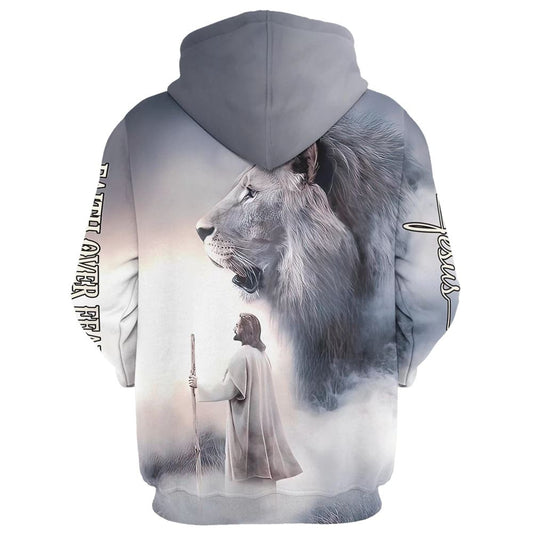 Uni Christian Jesus Lion Faith Over Fear Hoodie For Men & Women, God 3D Printed Hoodie, Christian Apparel Hoodies