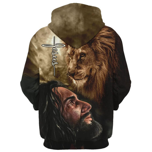 Uni Christian Jesus Lion Hoodie For Men & Women, God 3D Printed Hoodie, Christian Apparel Hoodies