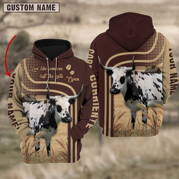 Uni Personalized Name Corriente Cattle Hoodie TT15