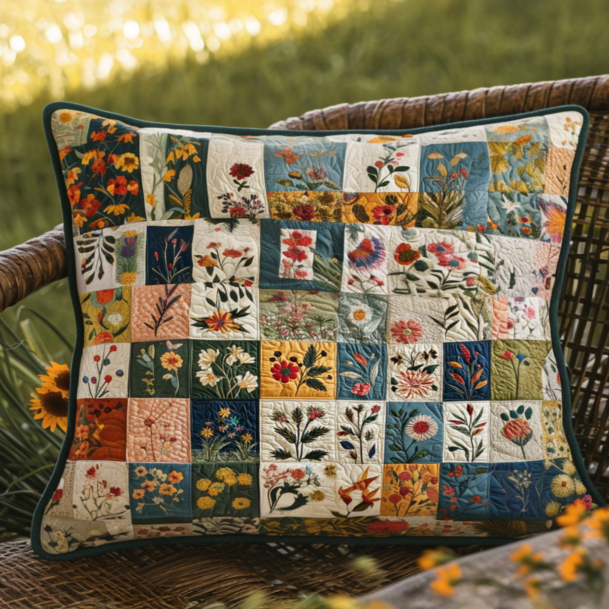 Country Bouquet Quilted Bedding Pillow Case NCU0PT7003