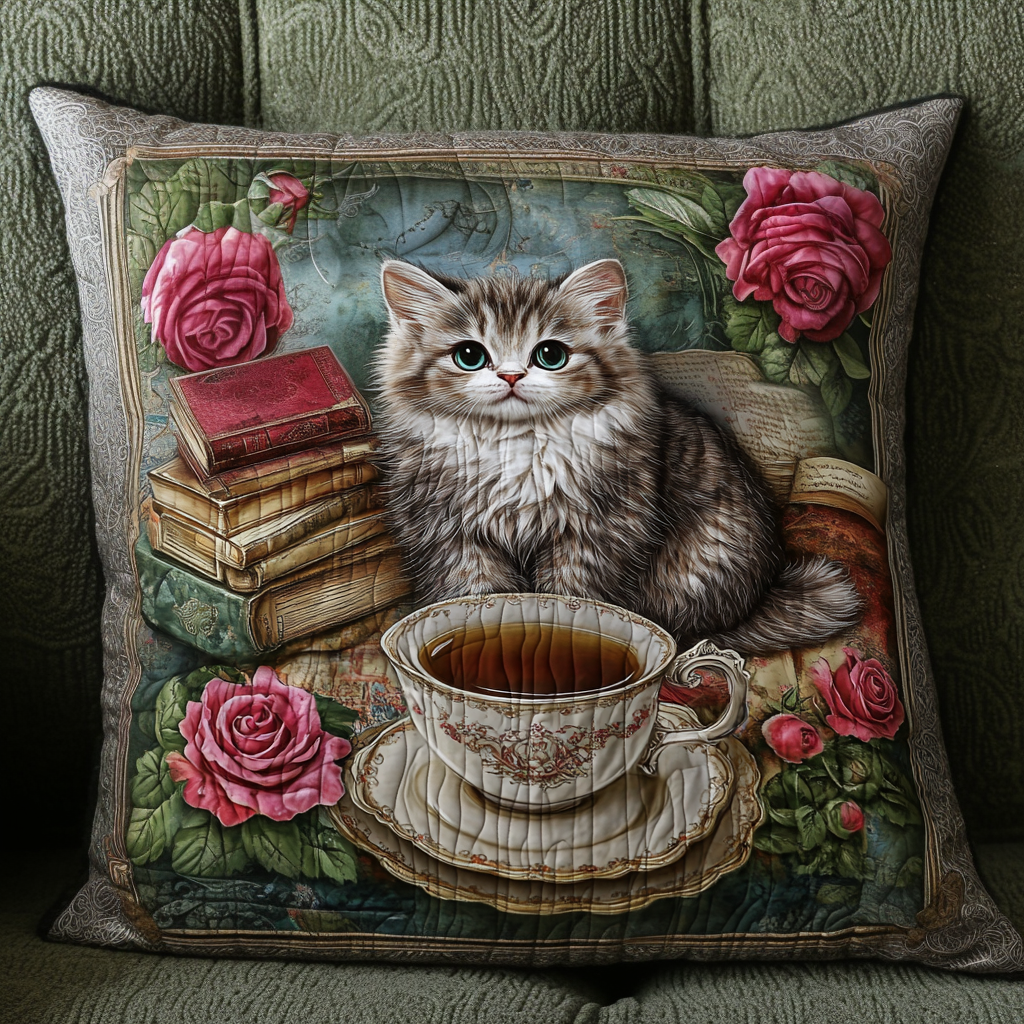 Cozy Cat Corner Quilted Pillow Case NCU0NT6895