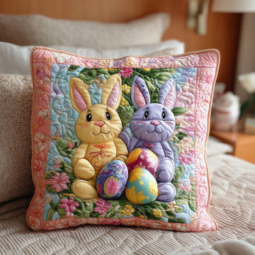 Cozy Easter Bunny Quilted Pillow Case NCU0TD2279