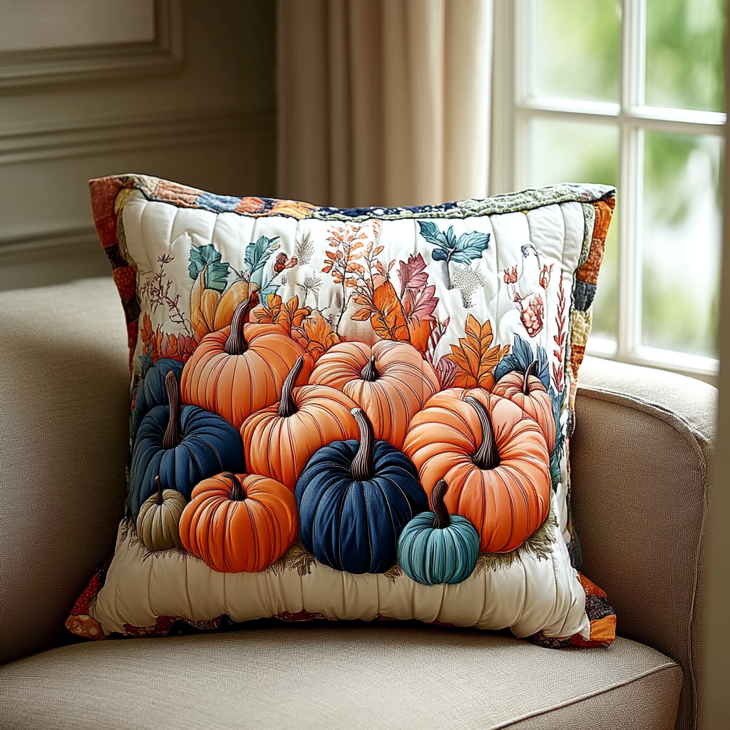 Cozy Pumpkin Quilted Pillow Case NCU0DK9434