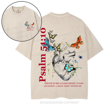 Create In Me A Clean Heart Chirstian Washed TShirt  