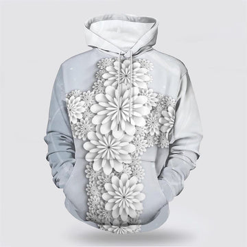 Uni Cross Flowers 3D Hoodies For Women Men, God 3D Printed Hoodie, Christian Apparel Hoodies
