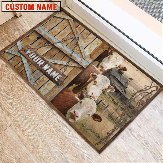 Uni Hereford Barn Custom Name Doormat
